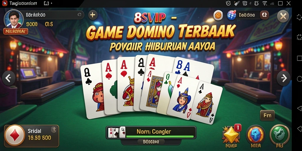 Tampilan utama gameplay Domino di 8SVIP yang mendebarkan.