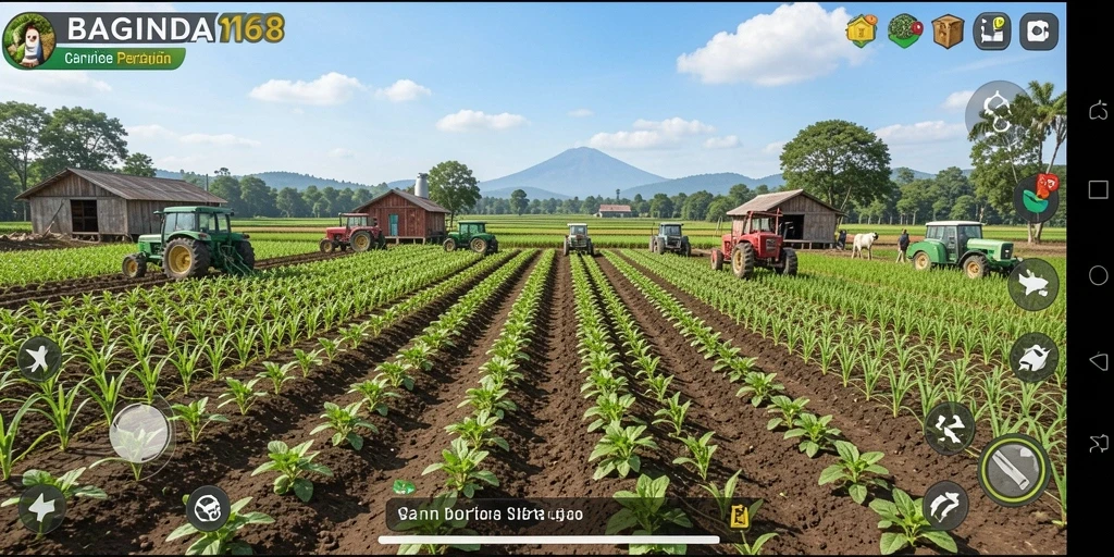 Screenshot BAGINDA168 menampilkan kebun yang subur dan penuh warna.