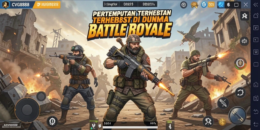 Gameplay seru dan mendebarkan di CVG8888 Battle Royale.