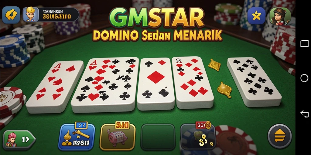 Tampilan screenshot gameplay GMSTAR menampilkan suasana seru permainan Domino.