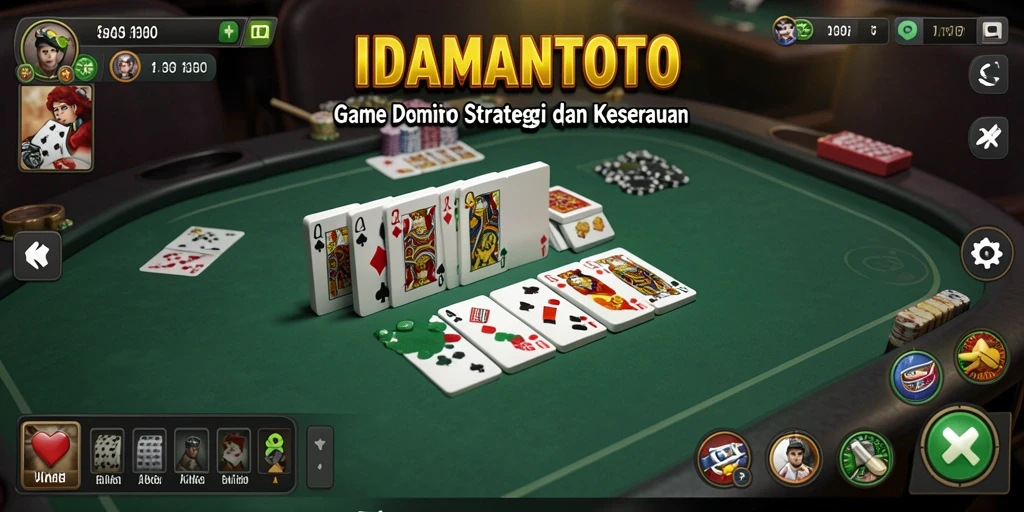 Screenshot gameplay IDAMANTOTO yang menggambarkan keseruan bermain Domino.