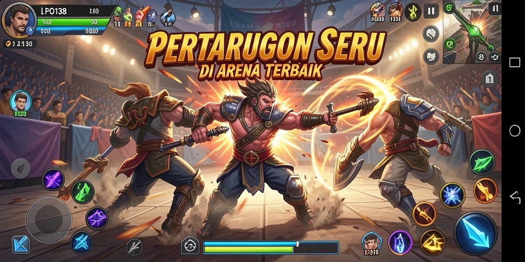 Tampilan gameplay LPO138 yang penuh aksi dan pertarungan menegangkan.