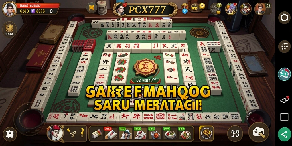 Screenshot gameplay PCX777 yang menunjukkan suasana permainan Mahjong.