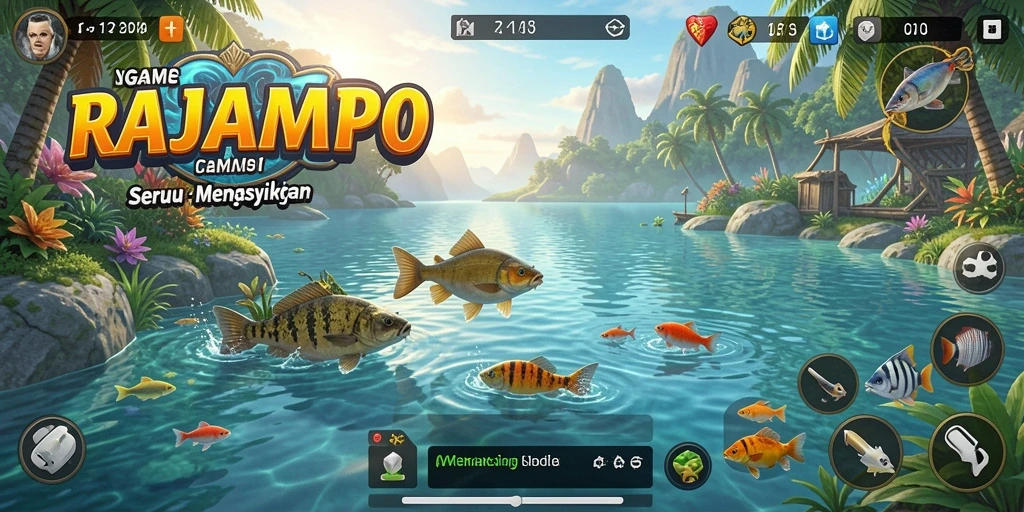 Tangkapan ikan besar dalam gameplay RAJAMPO yang seru.