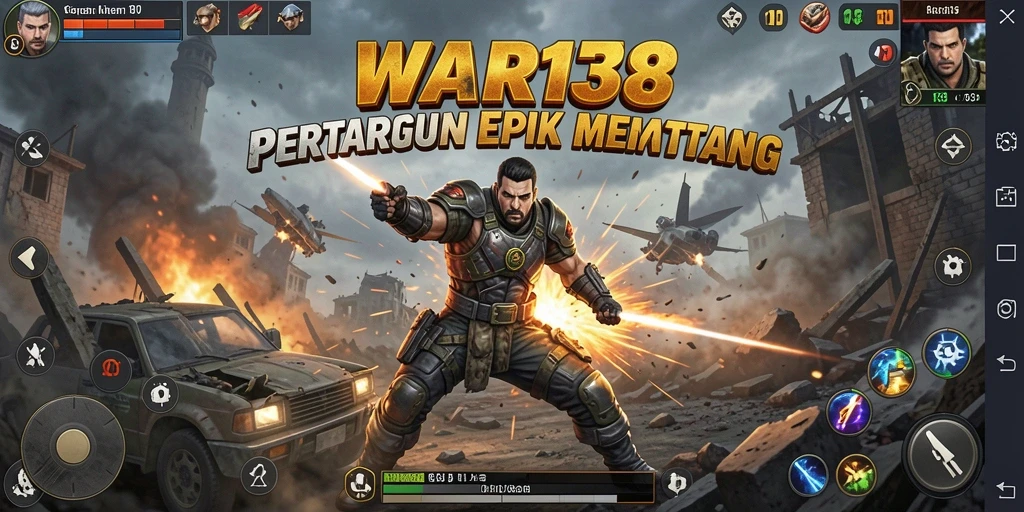 Screenshot gameplay WAR138 yang intens dan penuh aksi.