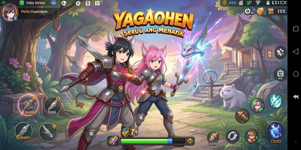 Tampilan gameplay YAGAOHEN dengan karakter anime mengesankan.