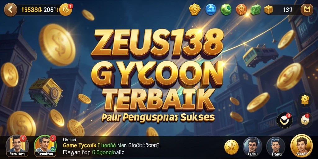 Tampilan gameplay ZEUS138 yang menggambarkan manajemen bisnis yang seru.